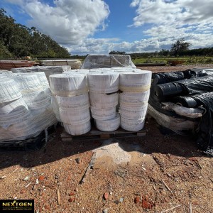 Pallet of white plastic brick wrap 0072