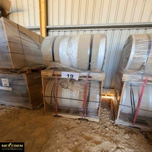 2 x Pallets containing singkle rolls of plastic NG023