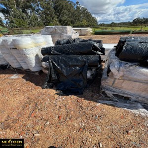 Pallet of black plastic rolls 0071